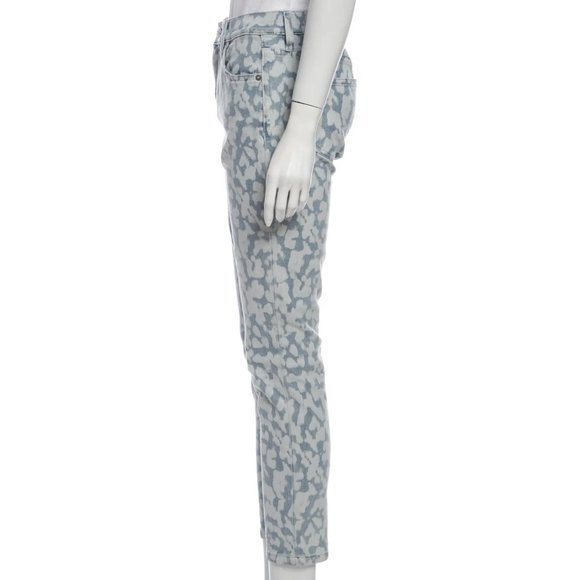 Current/Elliott Mid-Rise Stiletto Crop Skinny Jeans in Inky Leopard, Size 25/0 - Picture 3 of 5